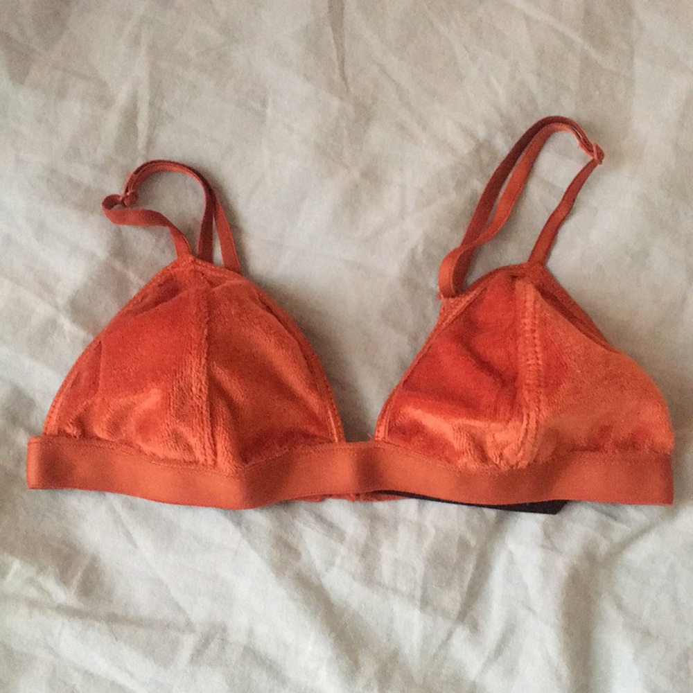 Out from under velvet bralette